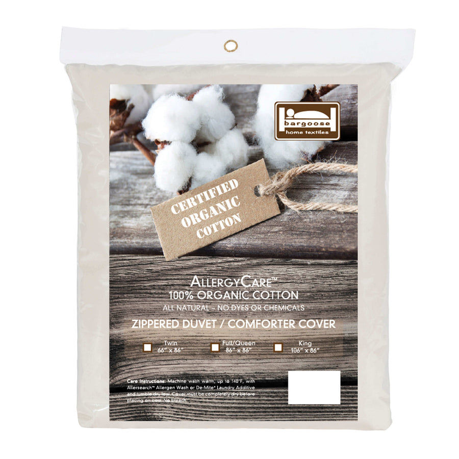 AllergyCare™ Organic Cotton Zippered Duvet Cover Zippered Duvet / Comforter Cover Bargoose Home Textiles, Inc.