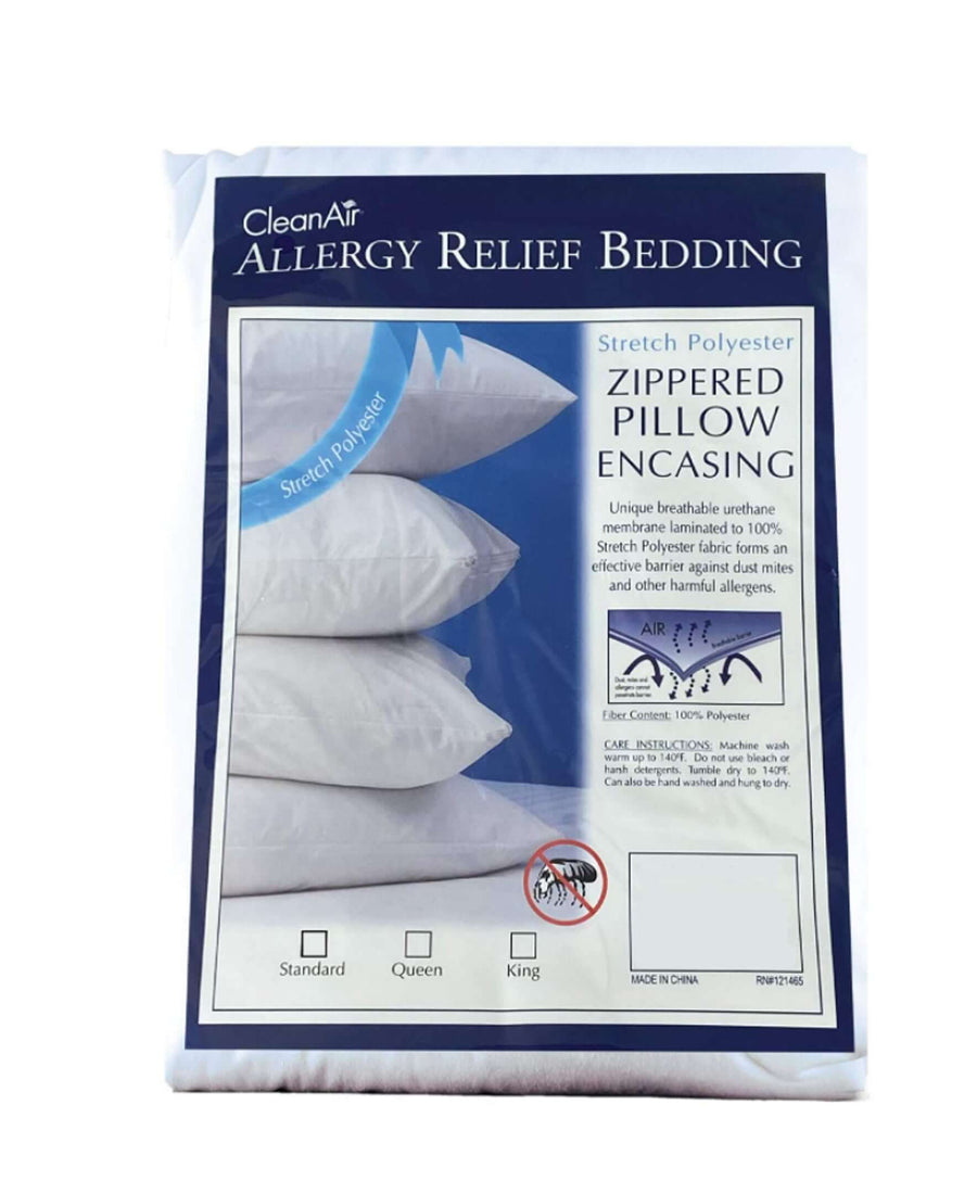 CleanAir® Allergy Relief Pillow Protector - Zippered Pillow Encasement For Dust Mites Allergens, Sweat, And Spills Pillow Protector Bargoose Home Textiles, Inc.