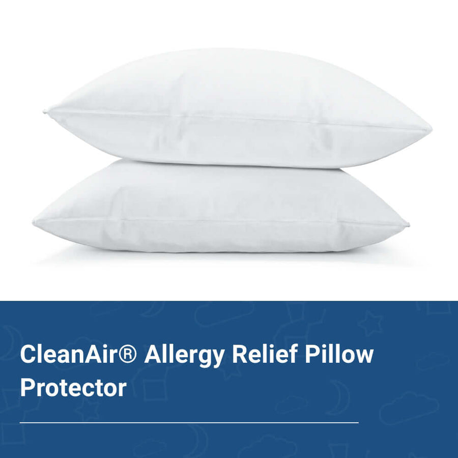 CleanAir® Allergy Relief Pillow Protector - Zippered Pillow Encasement For Dust Mites Allergens, Sweat, And Spills Pillow Protector Bargoose Home Textiles, Inc.
