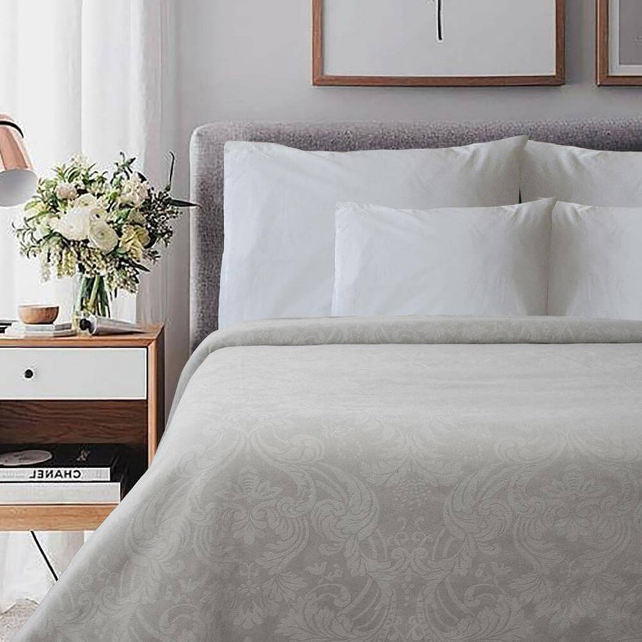 Floral Brocade Jacquard Bedspreads Jacquard Bedspreads Bargoose Home Textiles, Inc. Twin (80" x 116") White