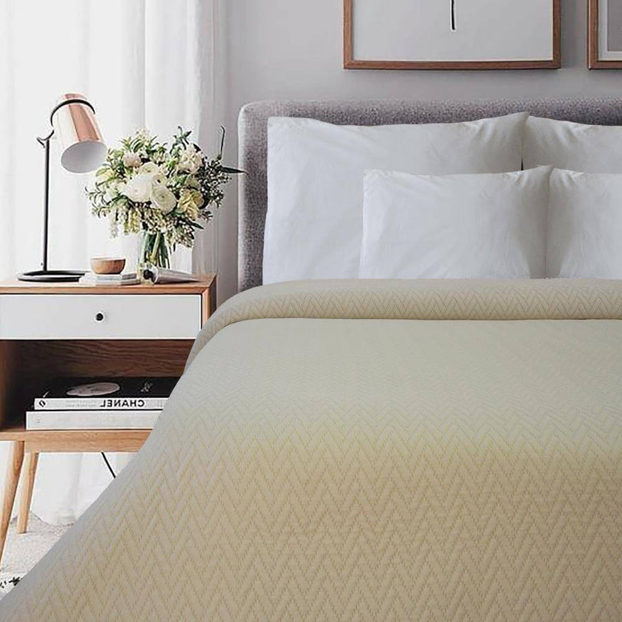 Herringbone Jacquard Bedspreads Jacquard Bedspreads Bargoose Home Textiles, Inc. Twin (80" x 116") Natural