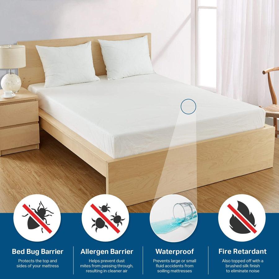 Vinyl Mattress Cover - Fitted Six (6) Gauge | Bed Protector | Waterproof Box Spring Encasement Mattress Protector Bargoose Home Textiles, Inc.
