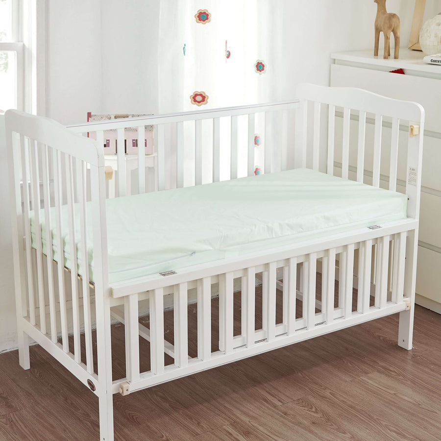 Zippered Baby Crib Bassinet Mattress Sheets / Covers Zippered Crib Mattress Protector Bargoose Home Textiles, Inc. 24" x 41.5" x 2" Mint