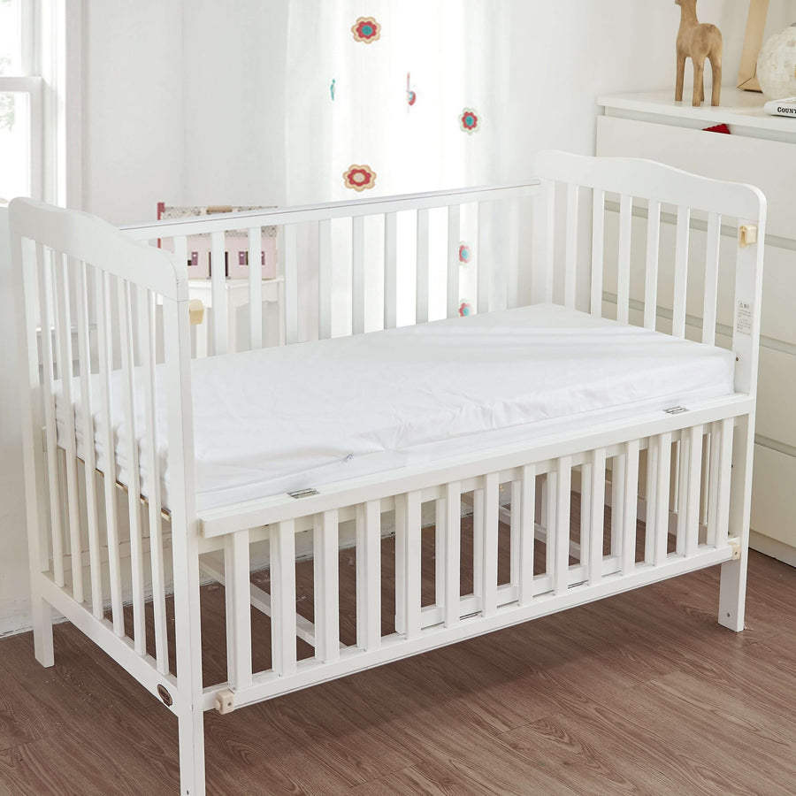 Zippered Baby Crib Bassinet Mattress Sheets / Covers Zippered Crib Mattress Protector Bargoose Home Textiles, Inc. 24" x 41.5" x 2" White