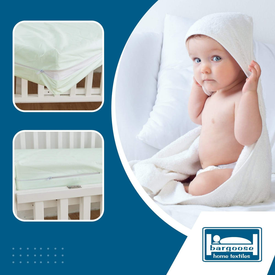 Zippered Baby Crib Bassinet Mattress Sheets / Covers Zippered Crib Mattress Protector Bargoose Home Textiles, Inc.