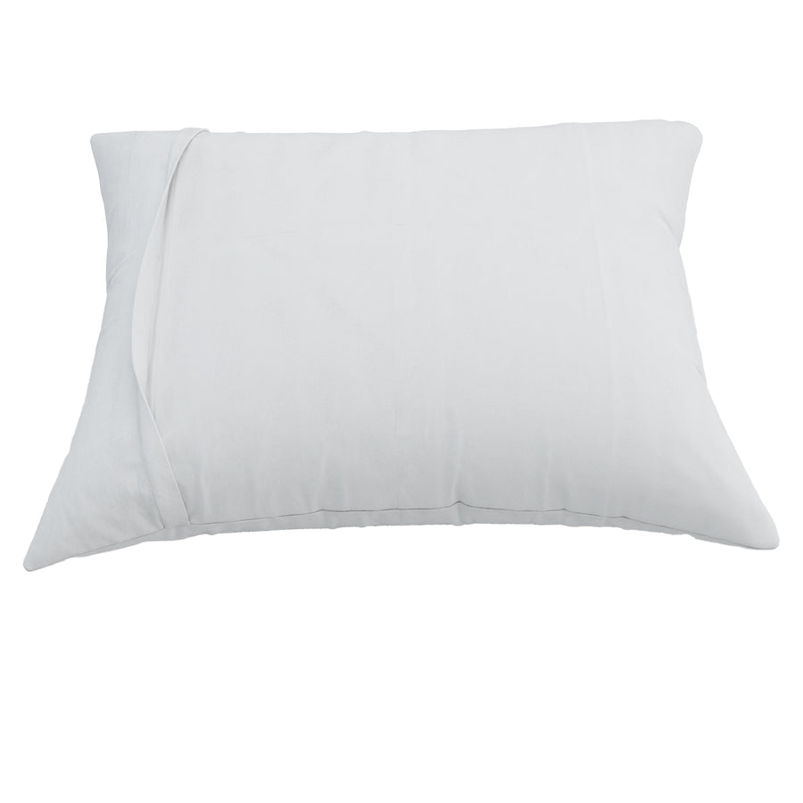 White AllergyCare zippered cotton pillow protector on a white background