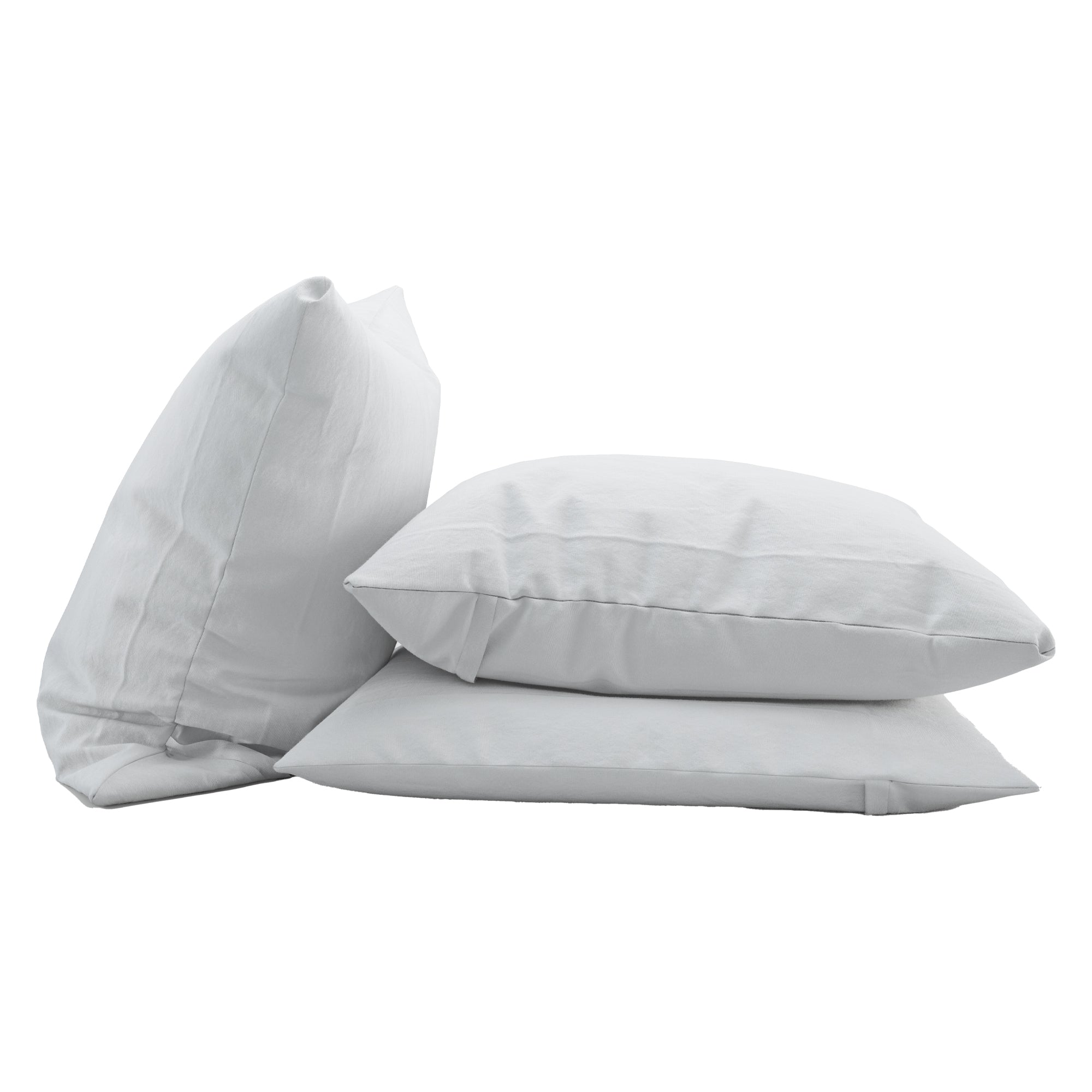 Three AllergyCare Cotton white pillow protectors on a white background
