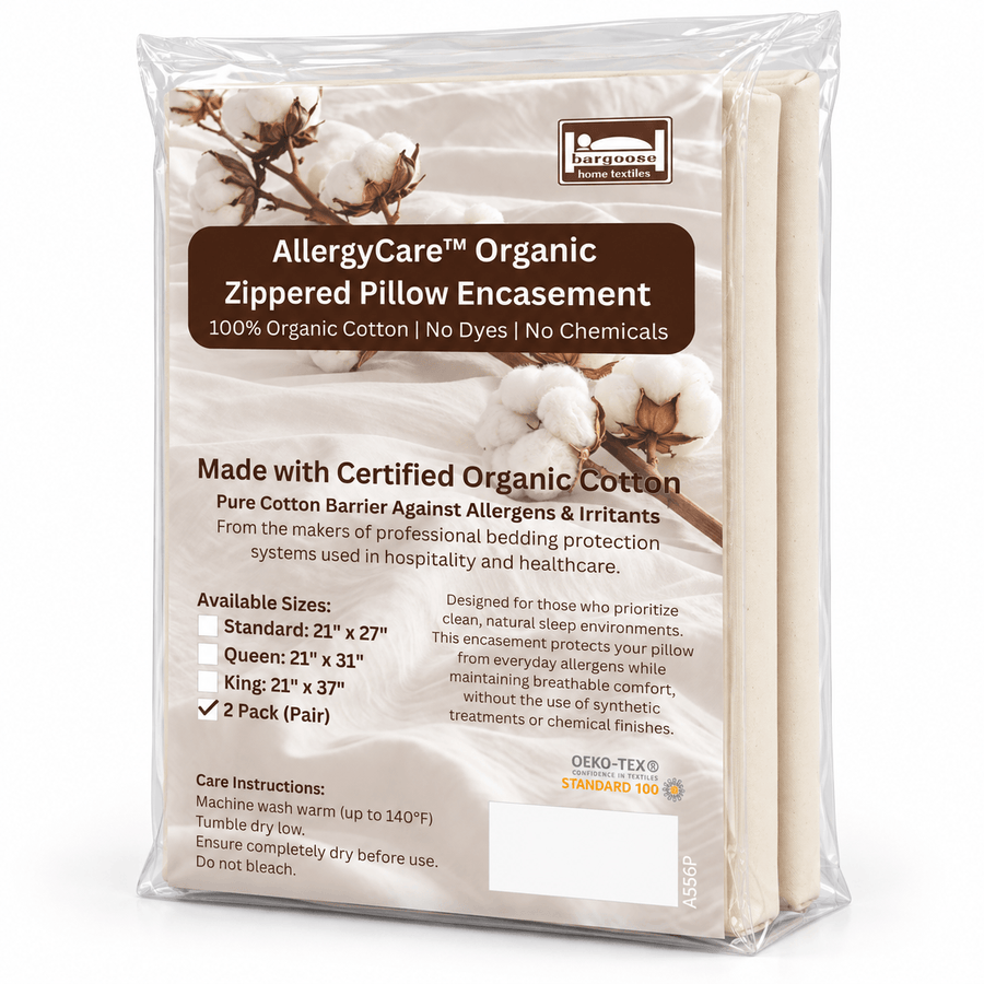 Protège-oreiller zippé en coton biologique AllergyCare™