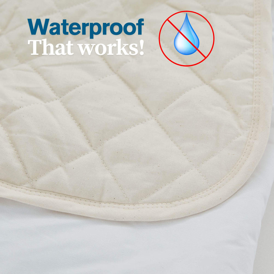 Close-up of the waterproof crib mattress pad