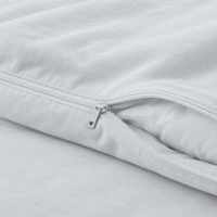 Close-up of the zipper on the AllergyCare cotton duvet cover, partly open
