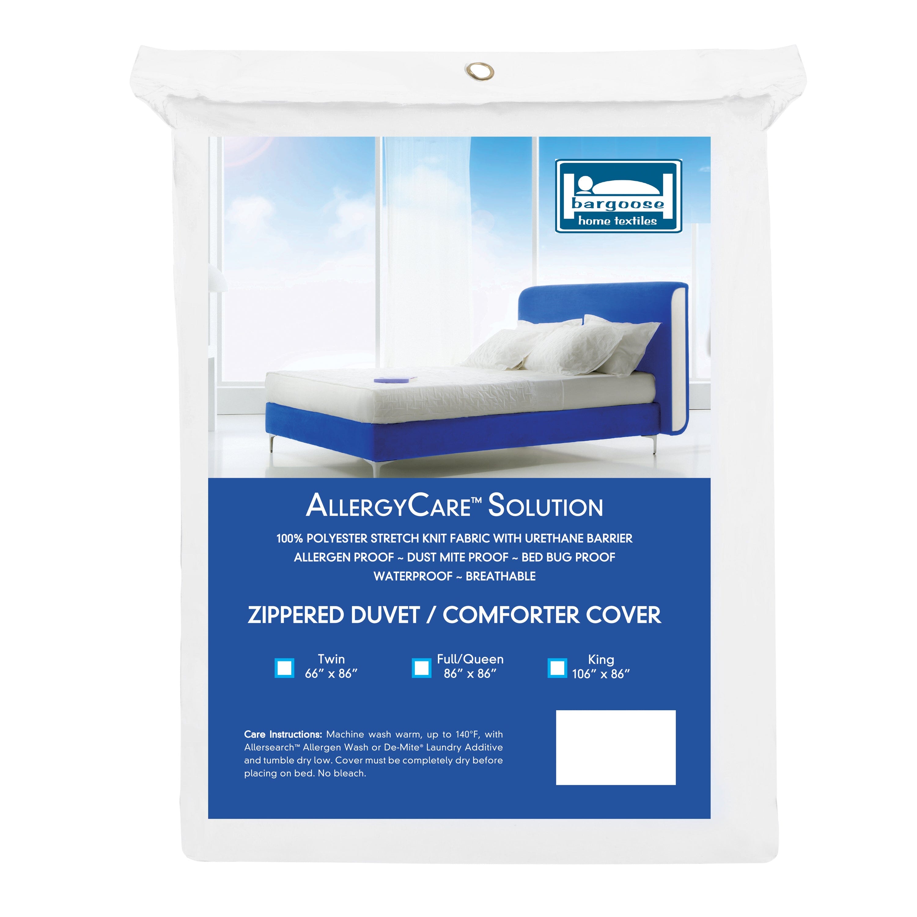 AllergyCare™ Stretch Knit Duvet Comforter Cover Bedding Bargoose Home Textiles, Inc. 