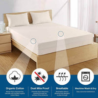 AllergyCare™ Organic Cotton Zippered Mattress Encasement by Bargoose Home Textiles, Twin 39 by 75 inches, 9 inch depth
