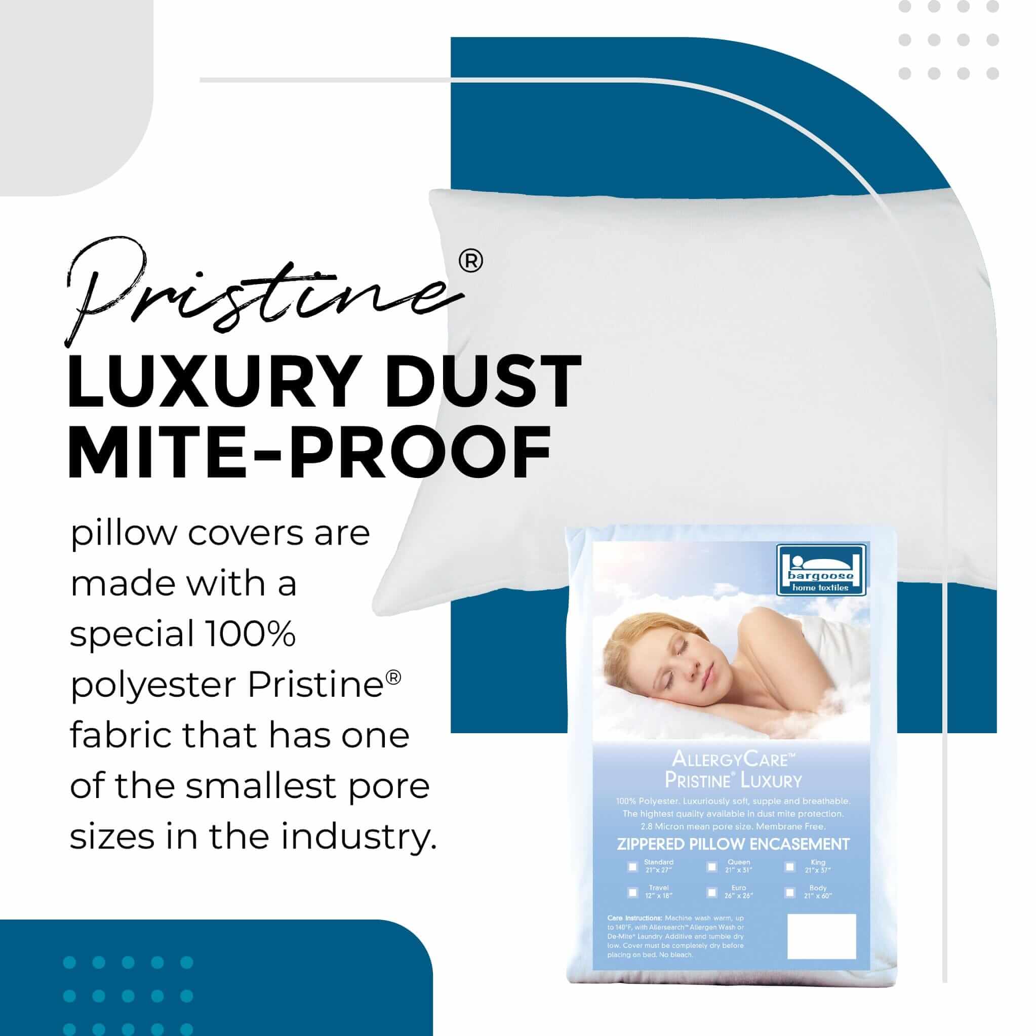Pristine Dust Mite Pillow Covers — Bargoose Home Textiles,