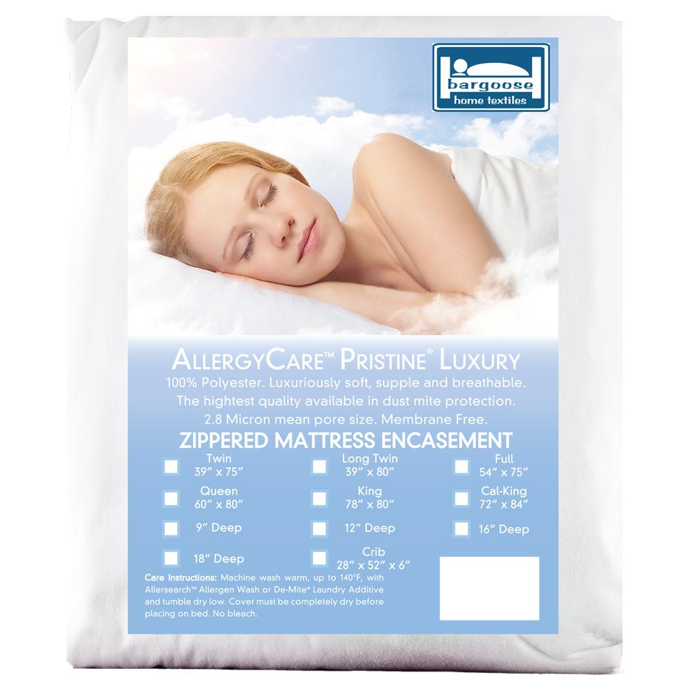 AllergyCare™ Pristine® - Zippered Mattress Encasement Protector Zippered Mattress Protector / Cover Bargoose Home Textiles, Inc. Twin 39"x 75" 9" 