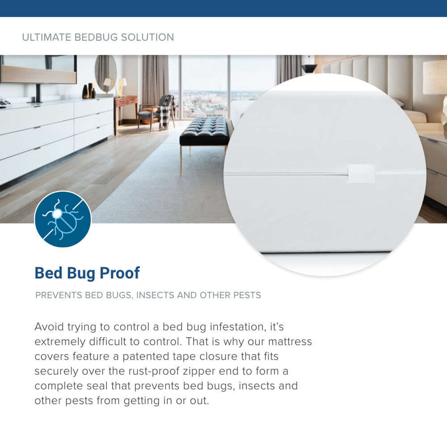 BedBug Solution™ Elite Zippered Mattress Encasement Zippered Mattress Protector / Cover Bargoose Home Textiles, Inc. 
