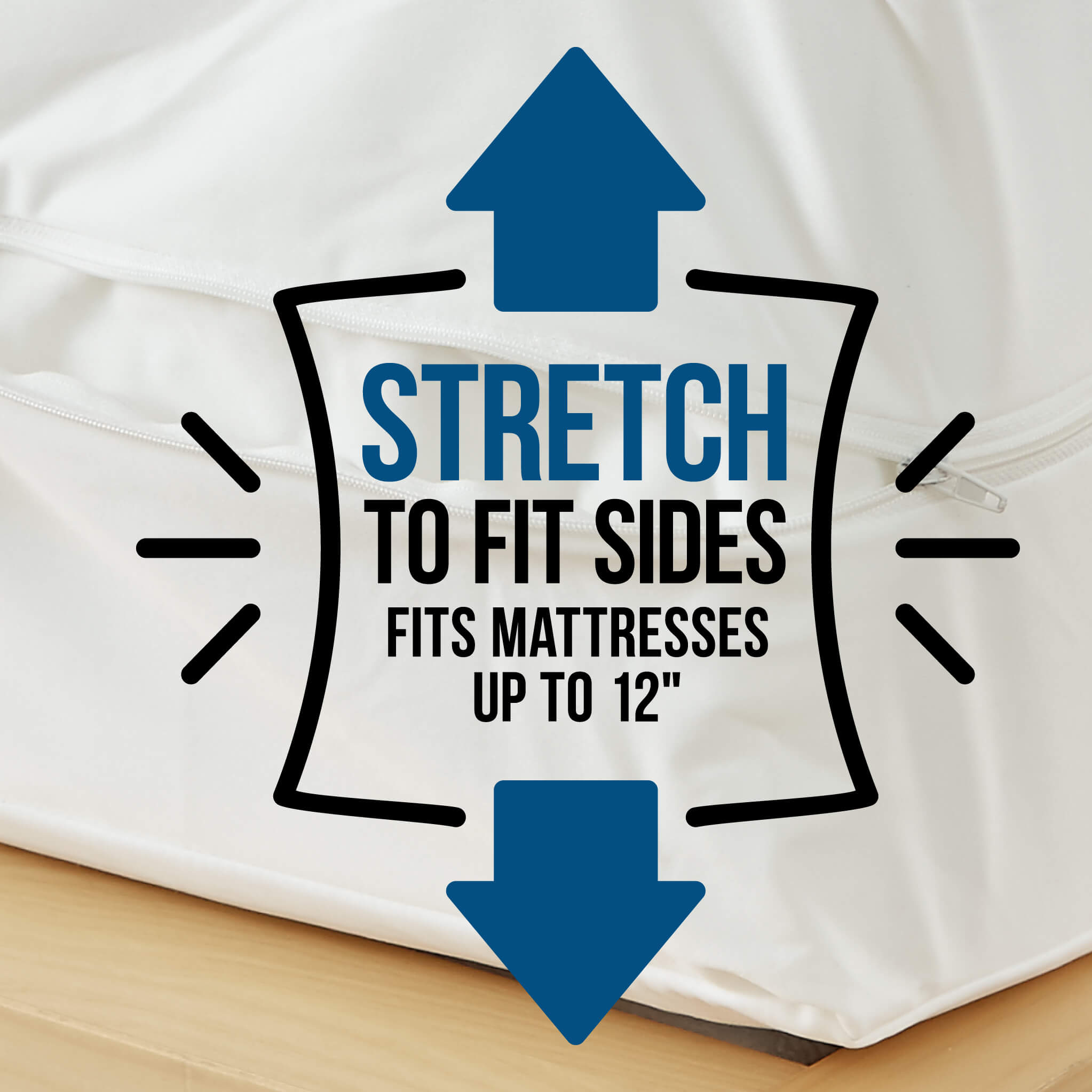 BedBug Solution™ Hybrid Zippered Mattress Encasing - Stretches To Fit 9-12" Mattresses Zippered Mattress Protector / Cover Bargoose Home Textiles, Inc. 