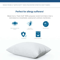 CleanAir® Allergy Relief Pillow Protector - Zippered Pillow Encasement For Dust Mites Allergens, Sweat, And Spills Pillow Protector Bargoose Home Textiles, Inc. 