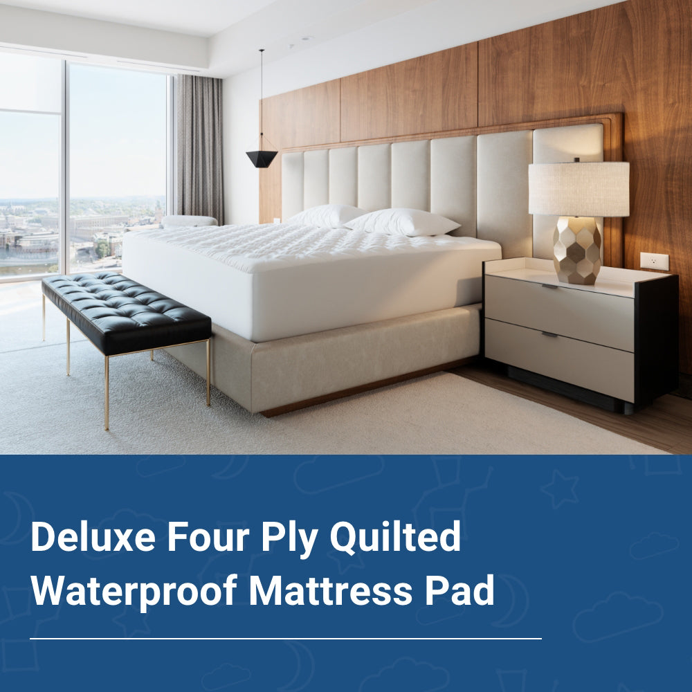 Deluxe Four Ply Quilted Waterproof Mattress Pad Waterproof Mattress Pad Bargoose Home Textiles, Inc. 