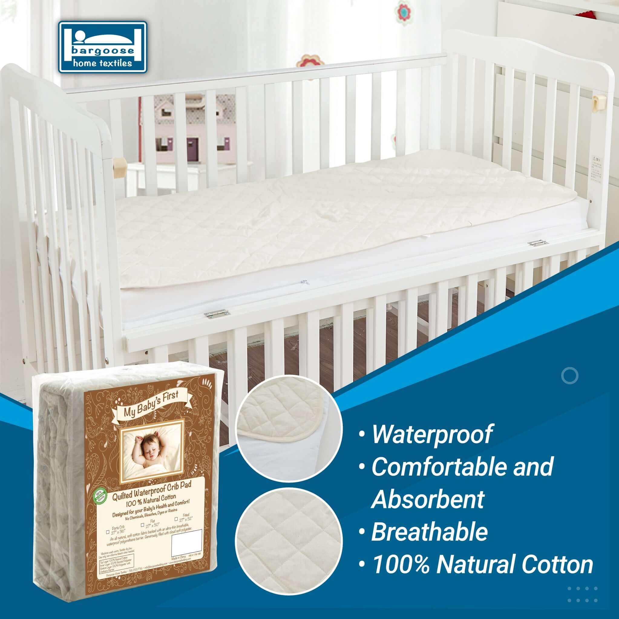 Mattress Protector Crib Mattress Bed Porta Crib Natural Cotton Top