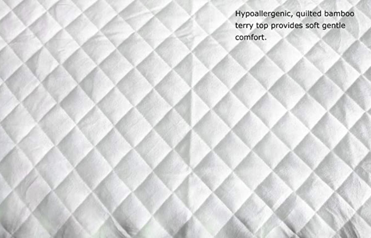 Organic Cotton Waterproof Crib Mattress Pad White / 28x52
