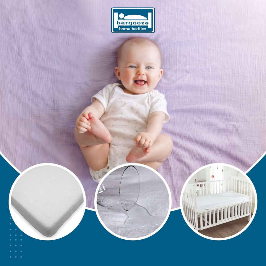 Premium Waterproof Terry Cloth Crib Mattress Cover Mattress Protector Bargoose Home Textiles, Inc. 