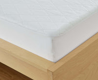 Bargoose Quilted Waterproof Sofa Sleeper Mattress Pads - Anchor Band on a wooden bed frame, showcasing its protective design.