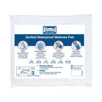 Bargoose Quilted Waterproof Sofa Sleeper Mattress Pads - Anchor Band packaging with features and size information.