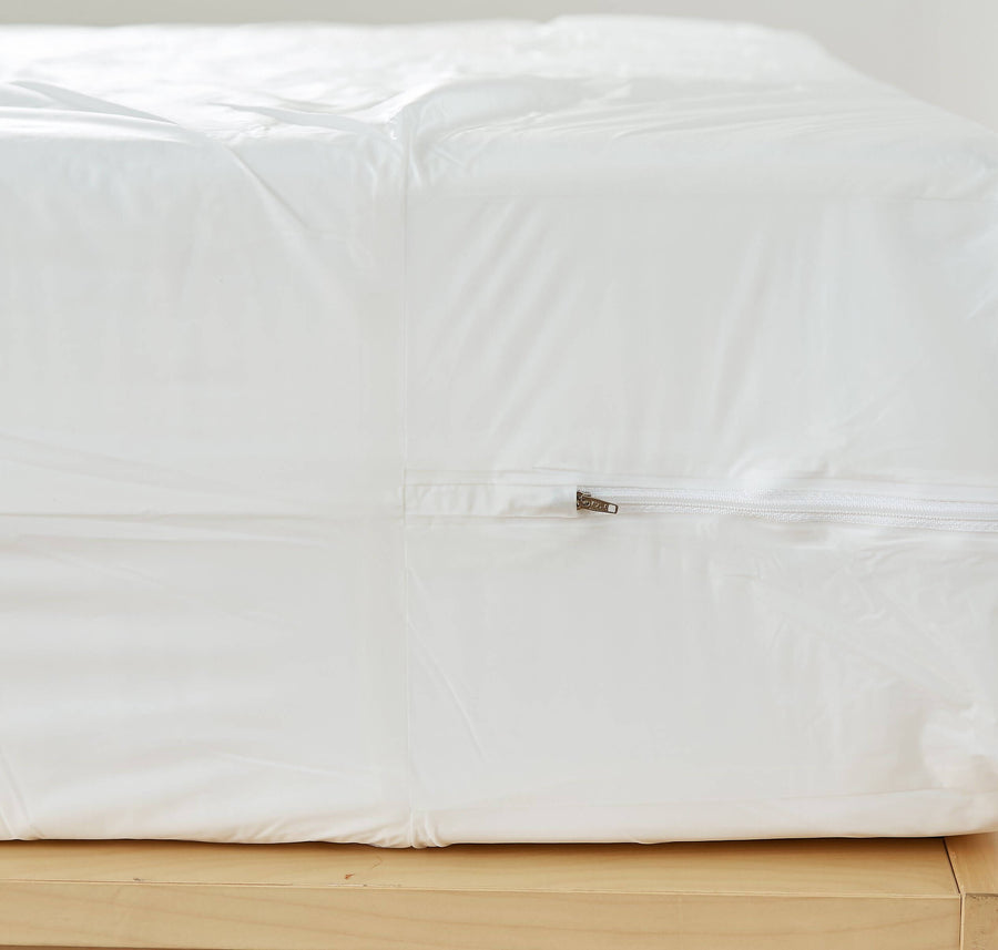 Vinyl Zippered Mattress Protector | Waterproof Box Spring Encasement | Guards Against Pests & Liquids | Taffeta Finish Zippered Mattress Protector Bargoose Home Textiles, Inc. 