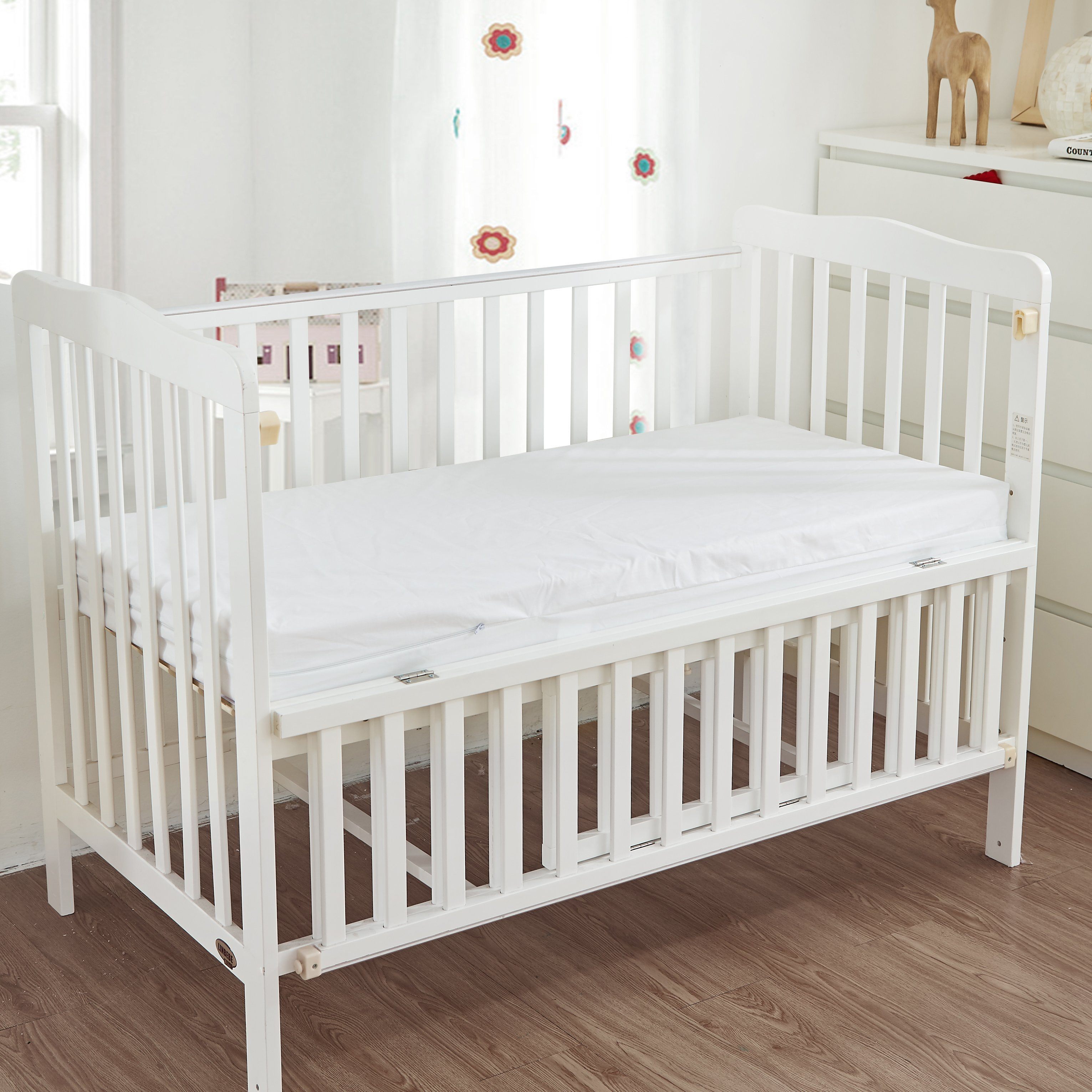 Zippered Baby Crib Bassinet Mattress Sheets / Covers Zippered Crib Mattress Protector Bargoose Home Textiles, Inc. 24" x 41.5" x 2" White 
